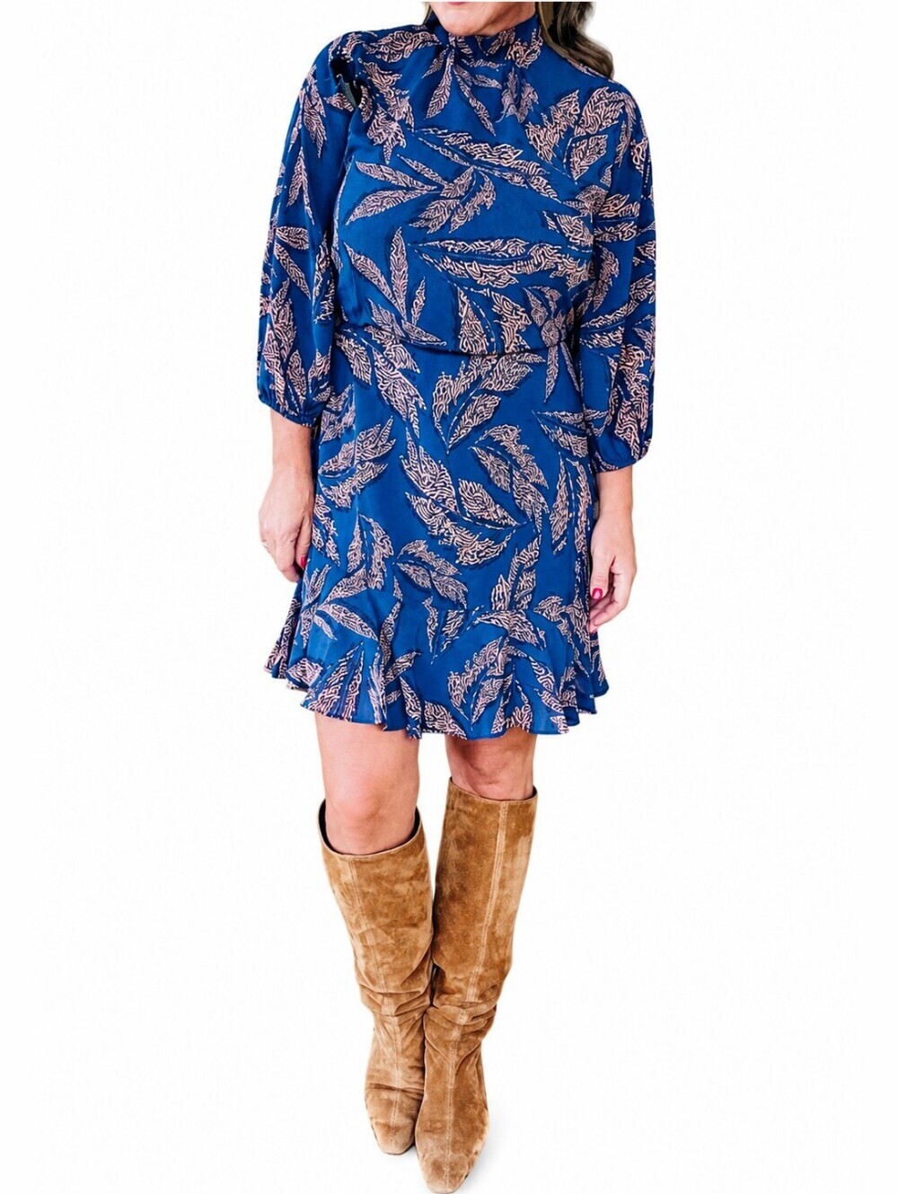 THML Camille Geo/Leaf Print Dress